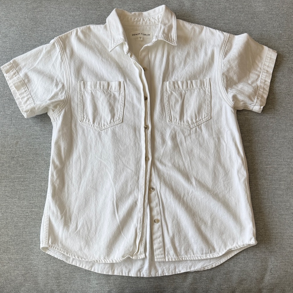 Denim Forum White Denim Shirt